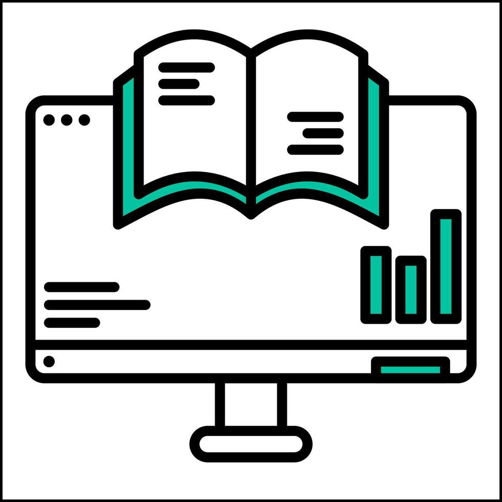 financial book and computer, bookkeeping and business icon vector