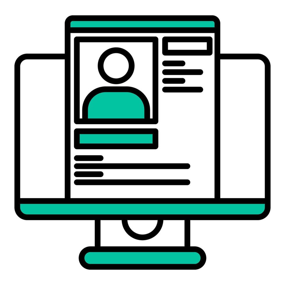 computer icon and database profile, judge and court tools icon vector