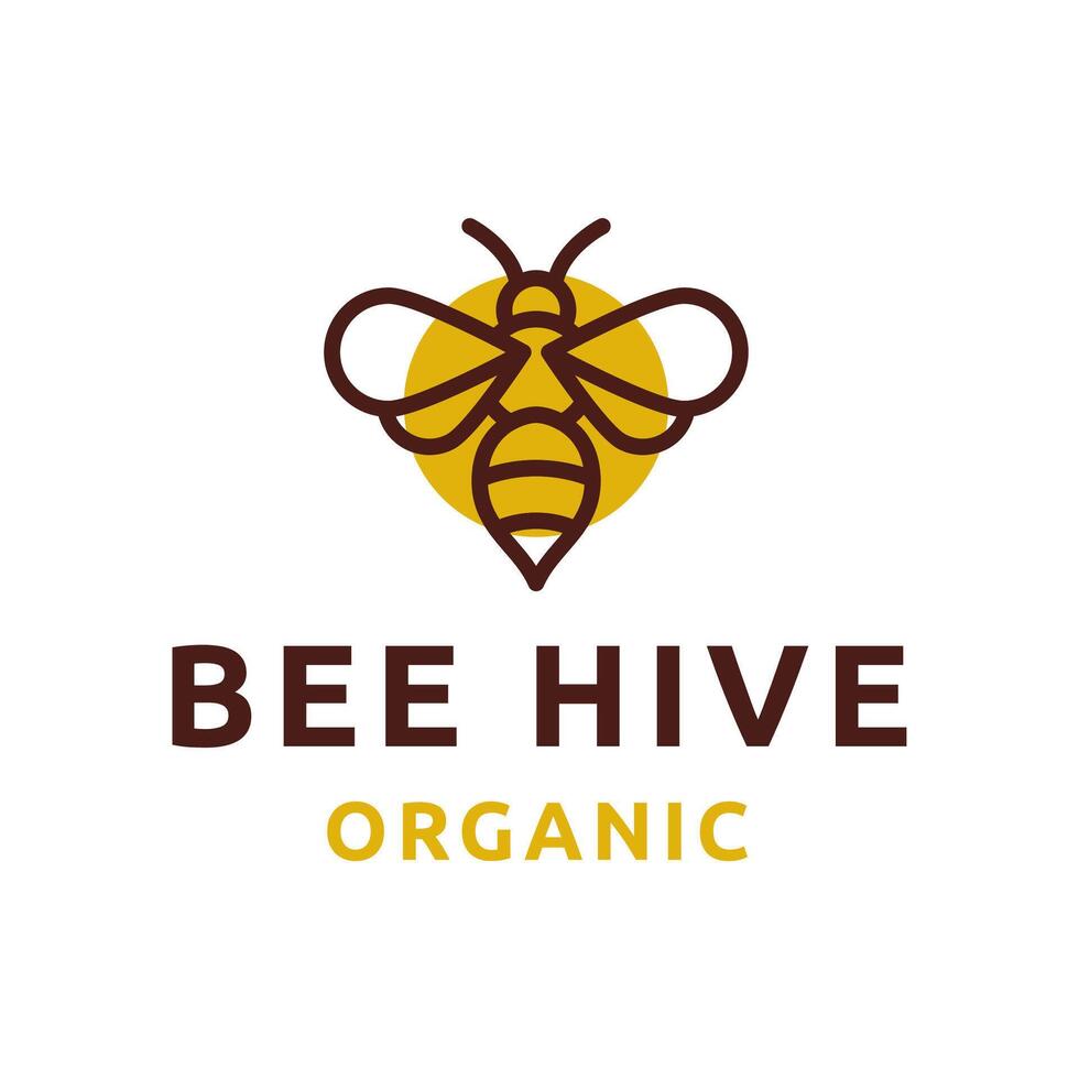 Bee hive and honey logo flat designBee hive and honey logo flat design vector
