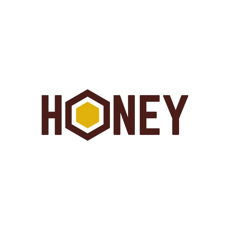 Bee hive and honey logo flat designBee hive and honey logo flat design vector
