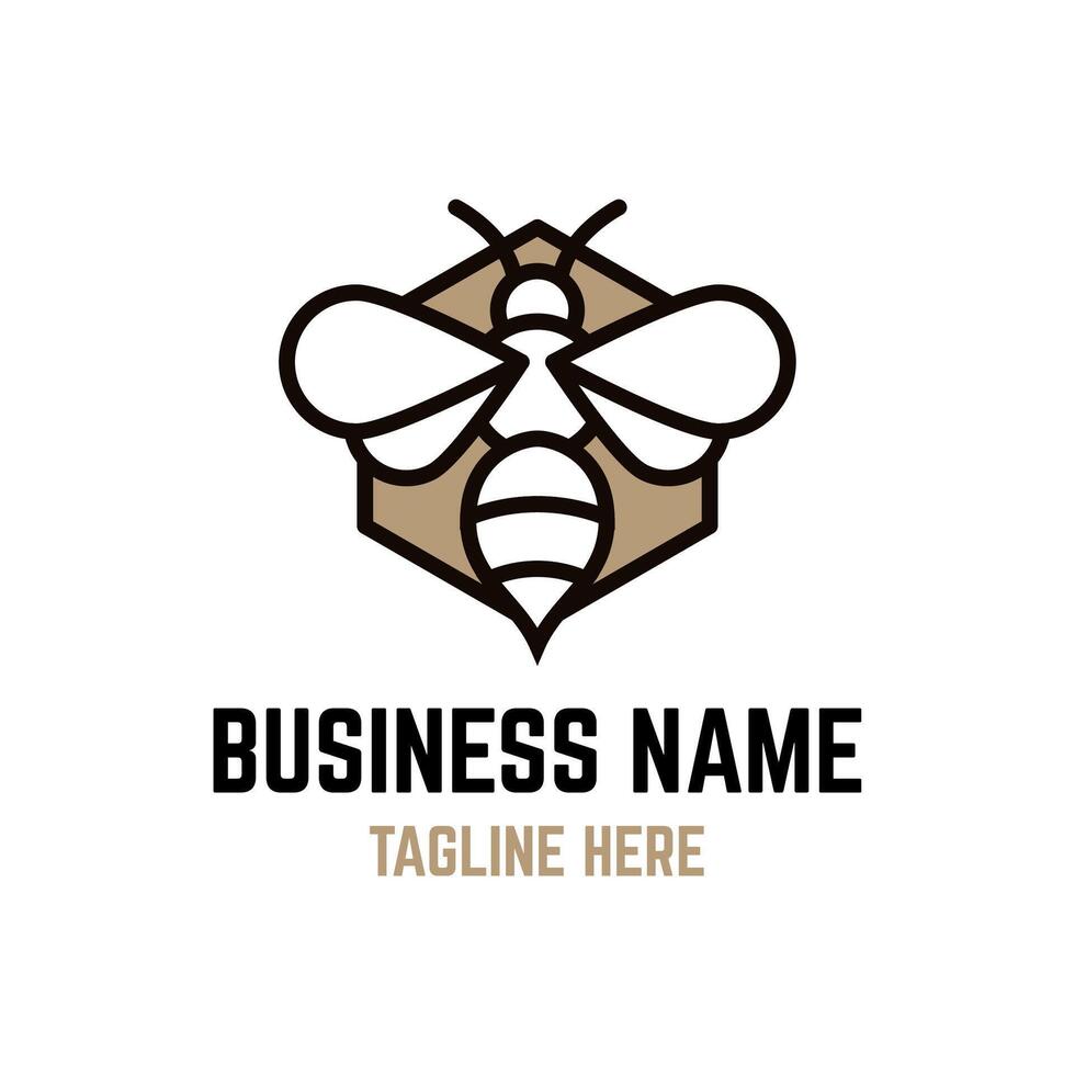 Bee hive and honey logo flat designBee hive and honey logo flat design vector