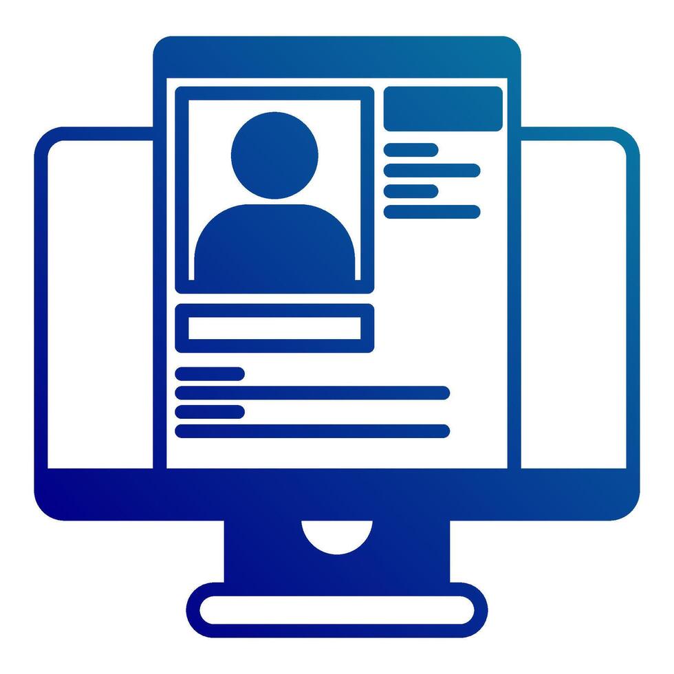 computer icon and database profile, judge and court tools icon vector