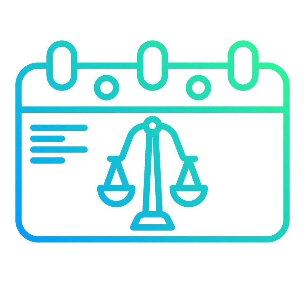 trial calendar icon, judge and court tools icon vector
