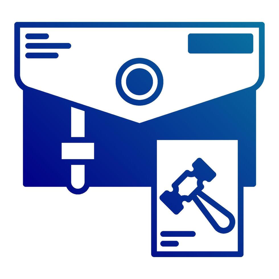 briefcase icon, judge and court tools icon vector