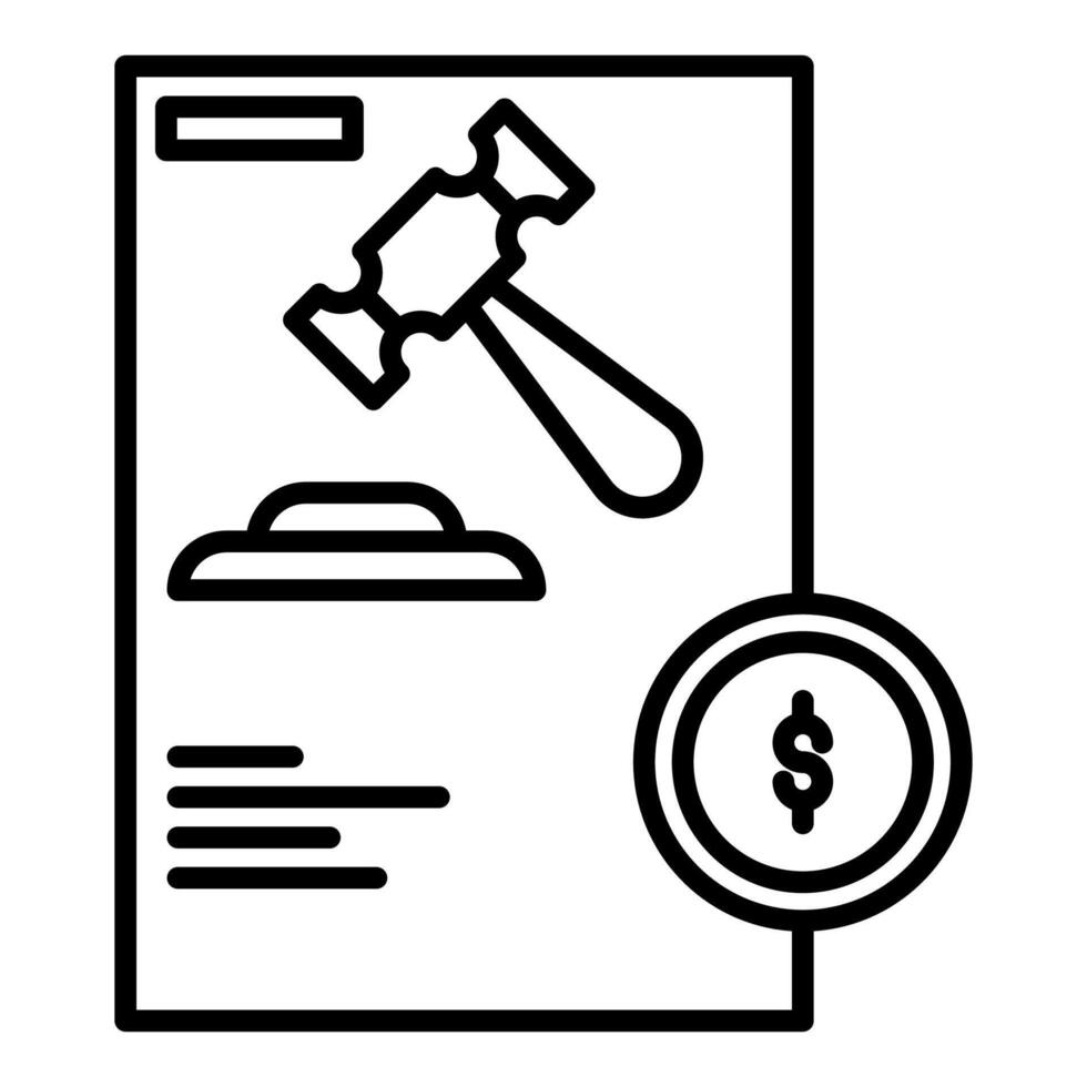 court fee icon, judge and court tools icon vector