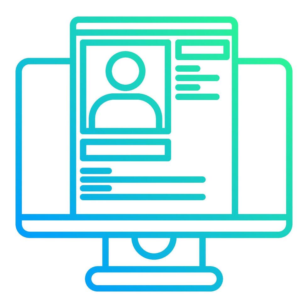 computer icon and database profile, judge and court tools icon vector