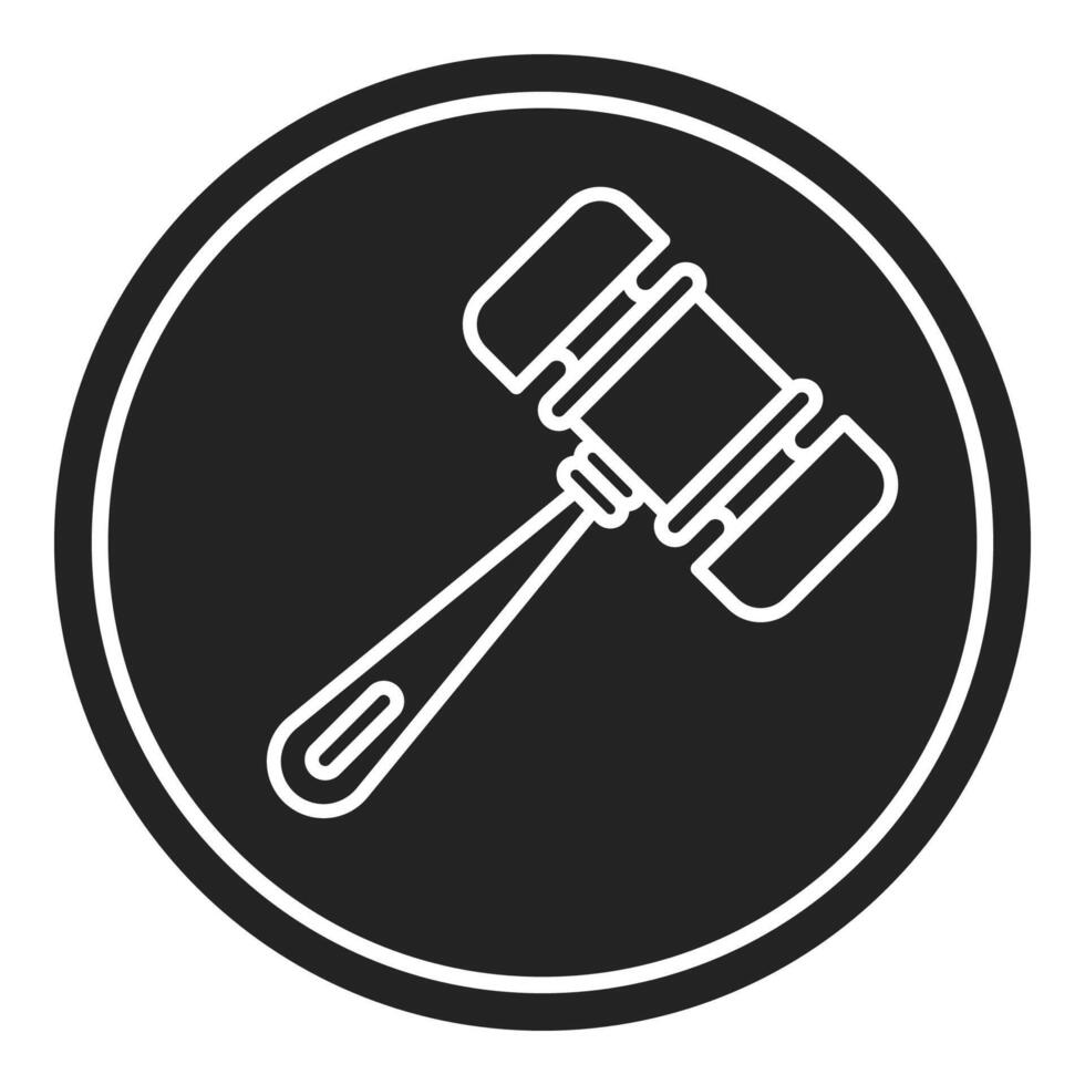 court hammer icon, judge and court tools icon vector