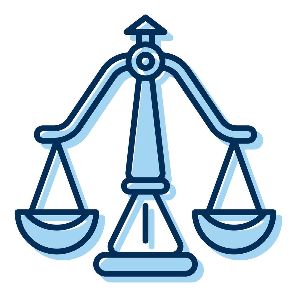justice scale symbol icon, judge and court tools icon vector