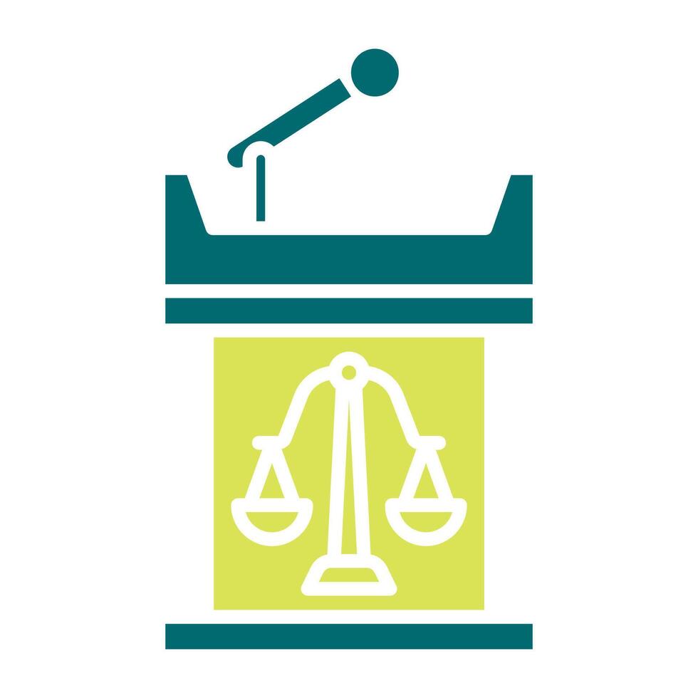court witness table icon, judge and court tools icon vector