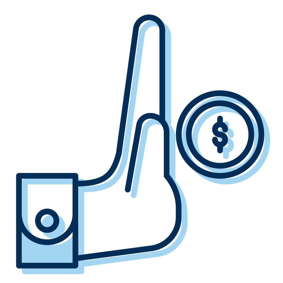 refuse bribe icon, judge and court tools icon vector