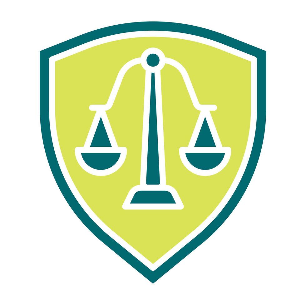 shield and scales of justice icon, judge and court tools icon vector