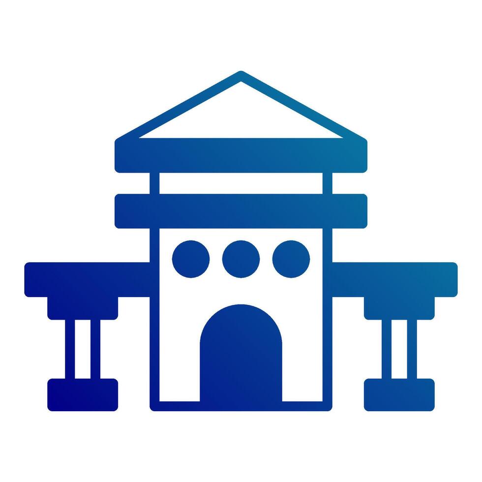 courthouse icon, judge and court tools icon vector