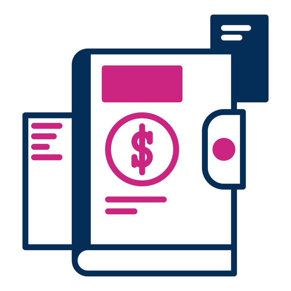 financial book, bookkeeping and business icon vector