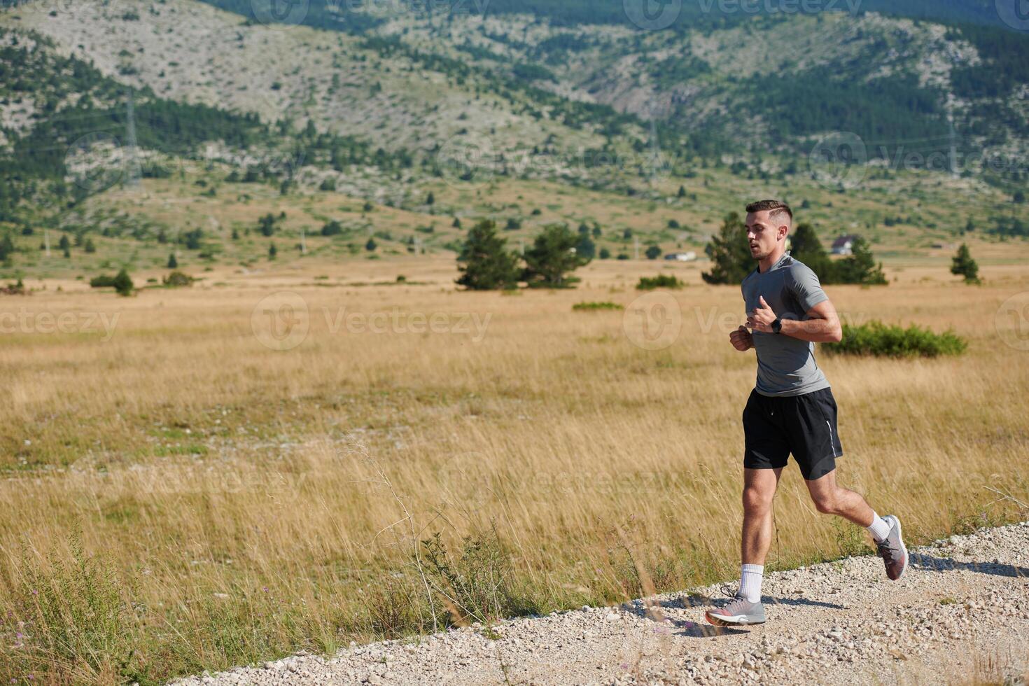A dedicated marathon runner pushes himself to the limit in training. photo