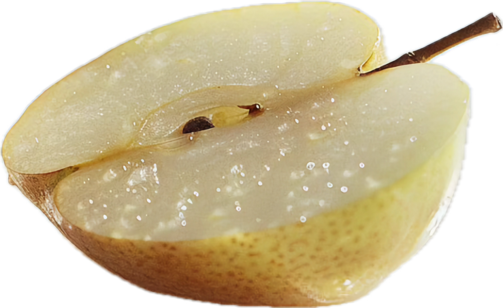 Close-up of Sliced Pear Half. png