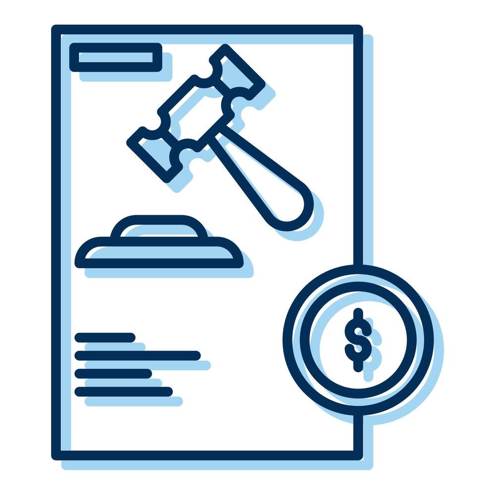 court fee icon, judge and court tools icon vector