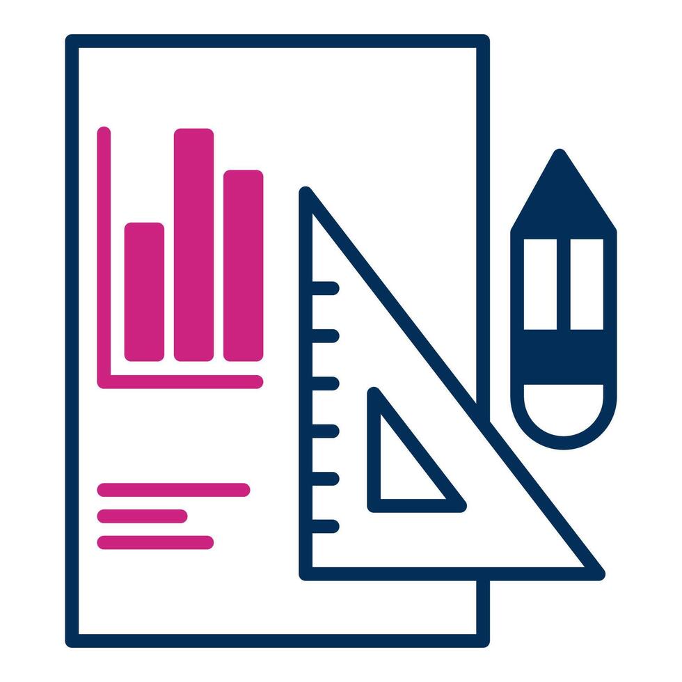 report icon and ruler, bookkeeping and business icon vector