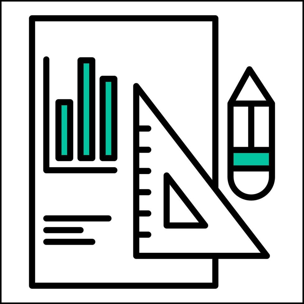 report icon and ruler, bookkeeping and business icon vector