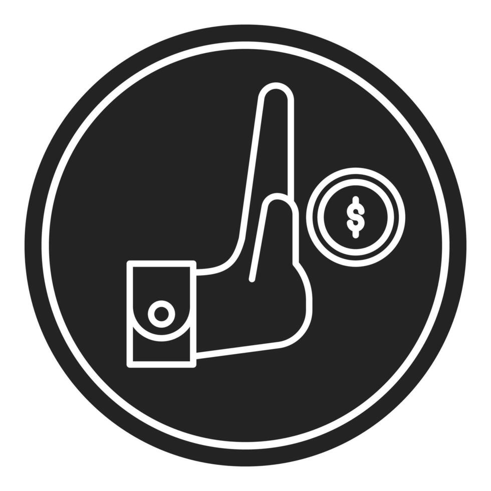 refuse bribe icon, judge and court tools icon vector