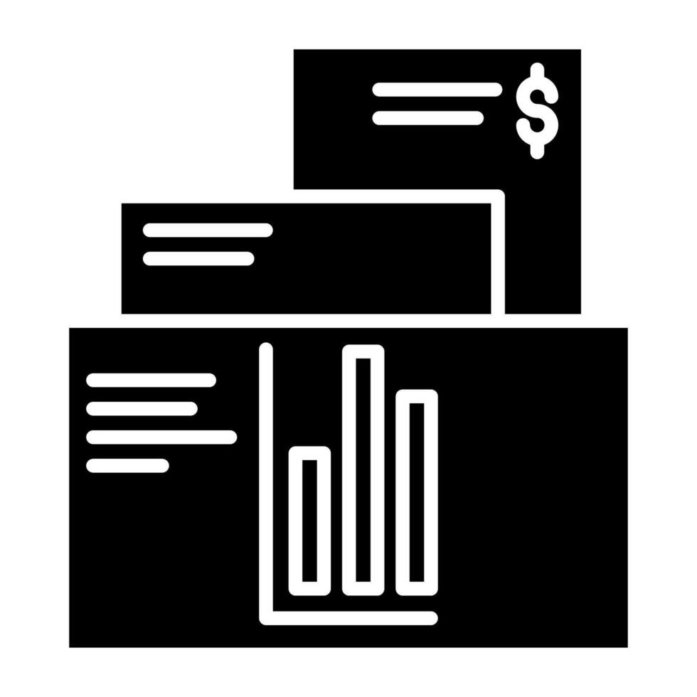 financial documents and data, bookkeeping and business icon vector
