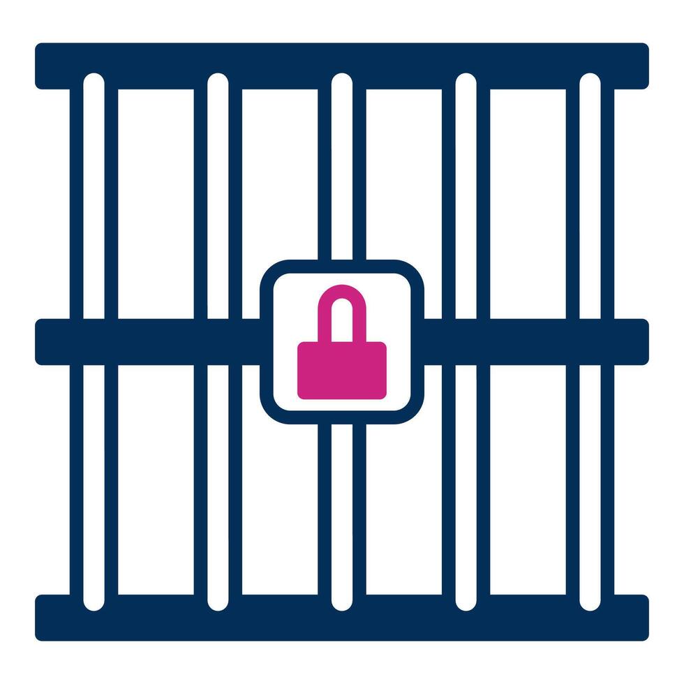 prison bars icon, judge and court tools icon vector