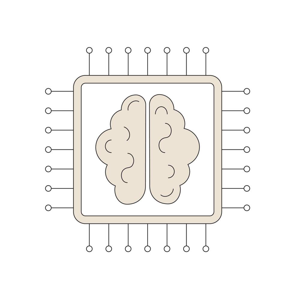 Artificial general intelligence symbol vector