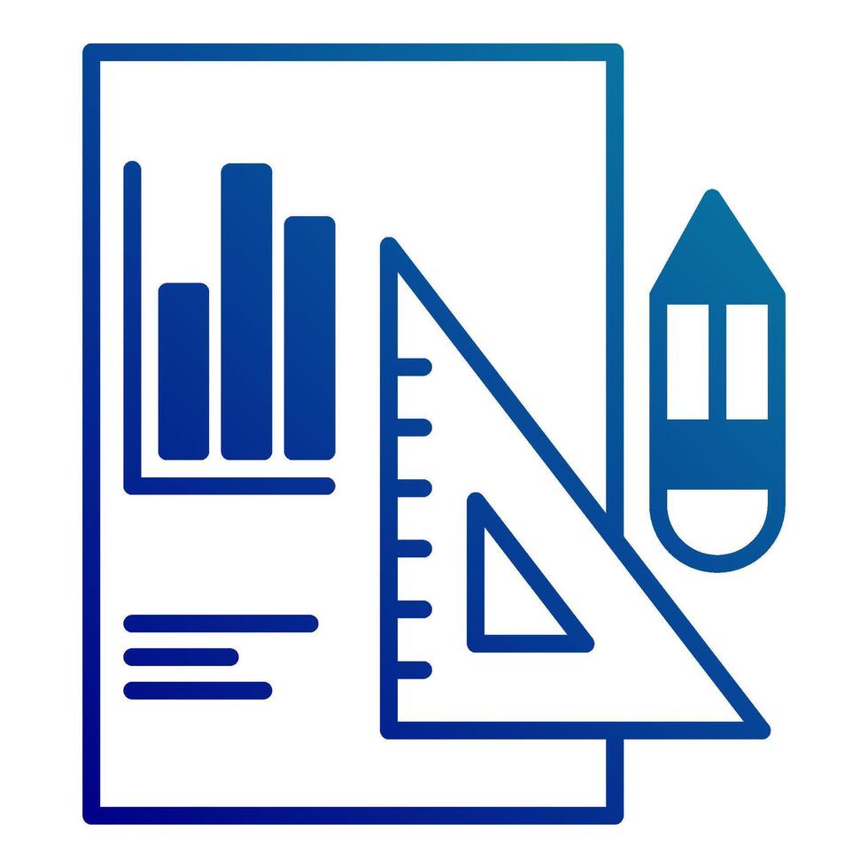 report icon and ruler, bookkeeping and business icon vector