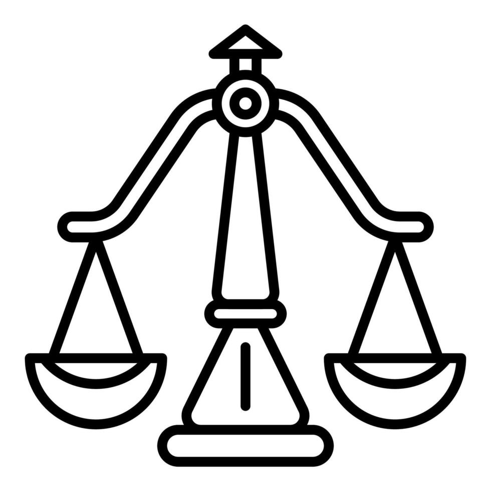 justice scale symbol icon, judge and court tools icon vector