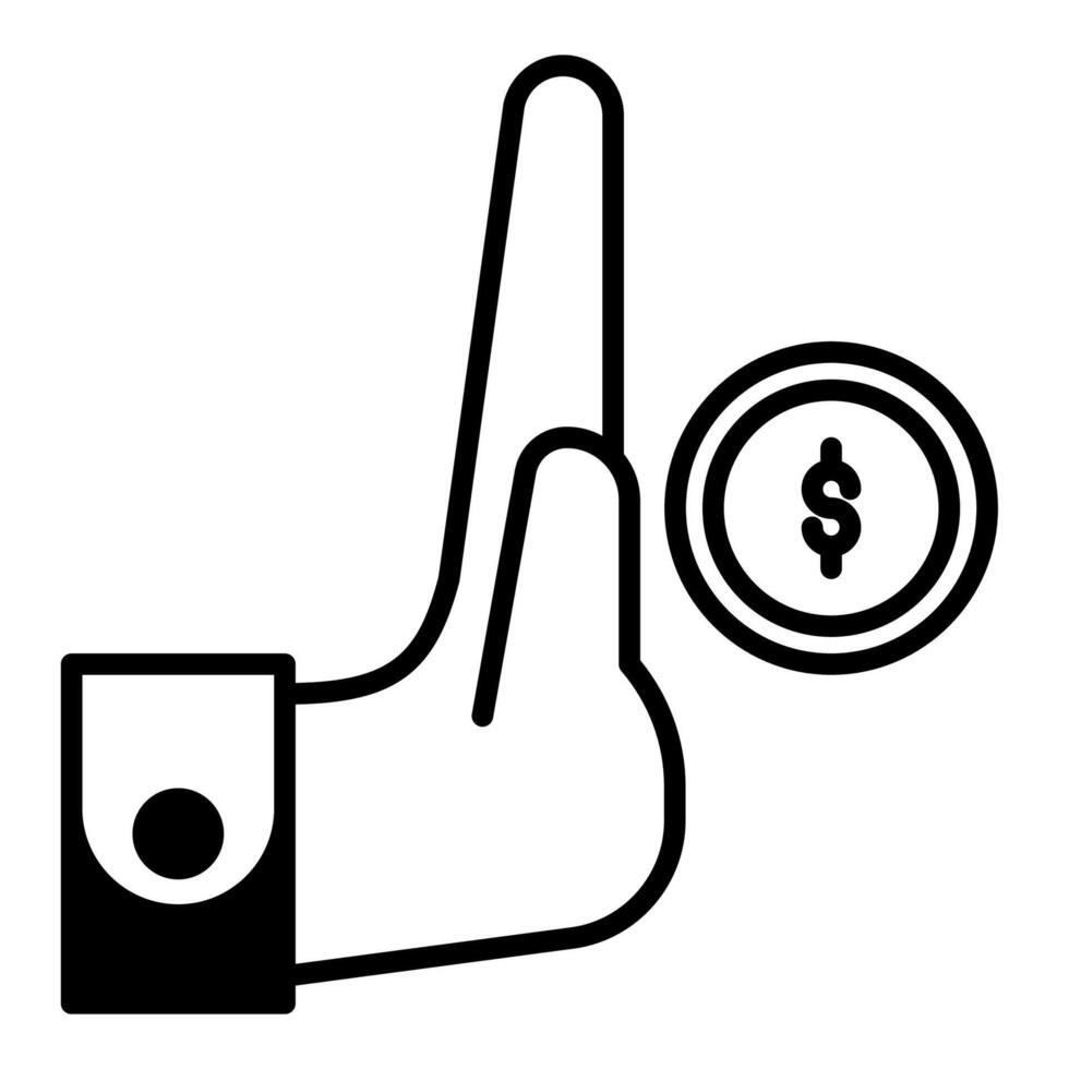 refuse bribe icon, judge and court tools icon vector