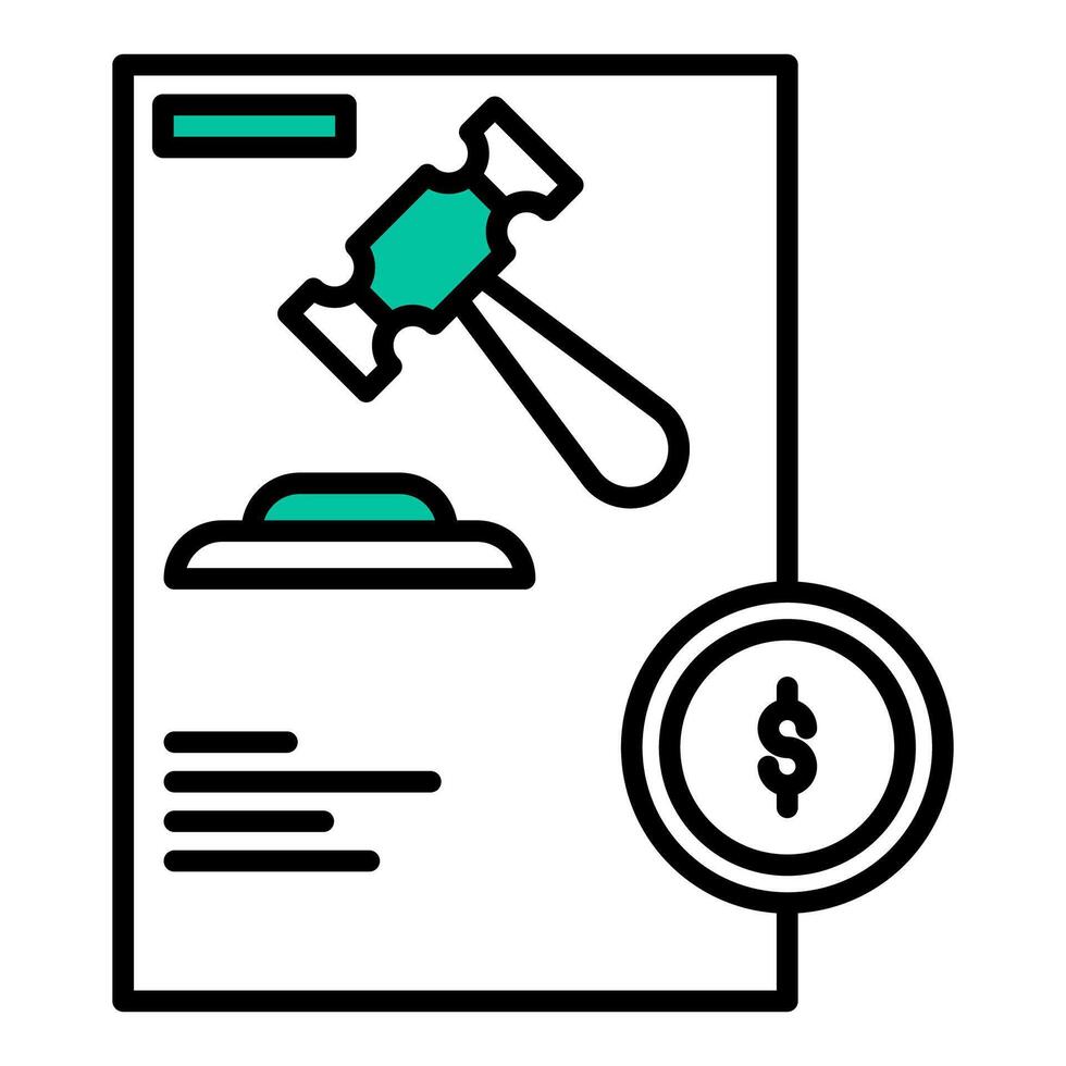 court fee icon, judge and court tools icon vector