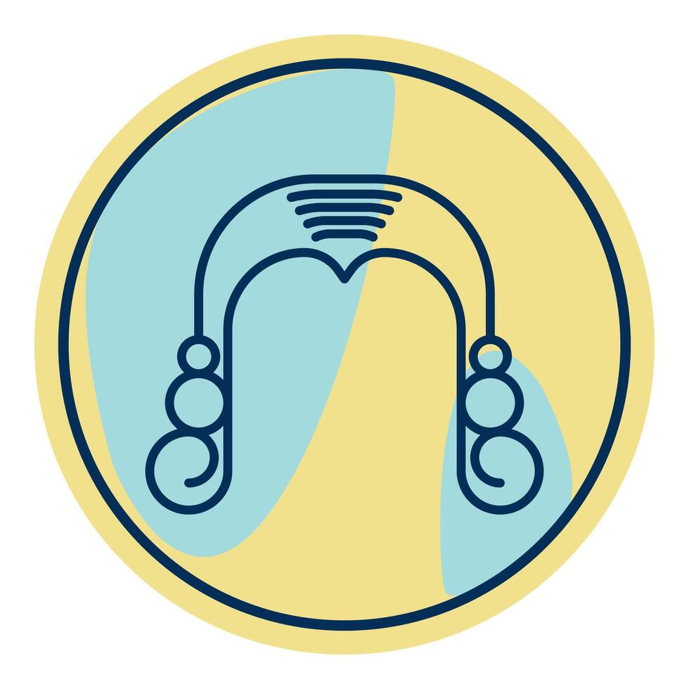 wig icon, judge and court tools icon vector