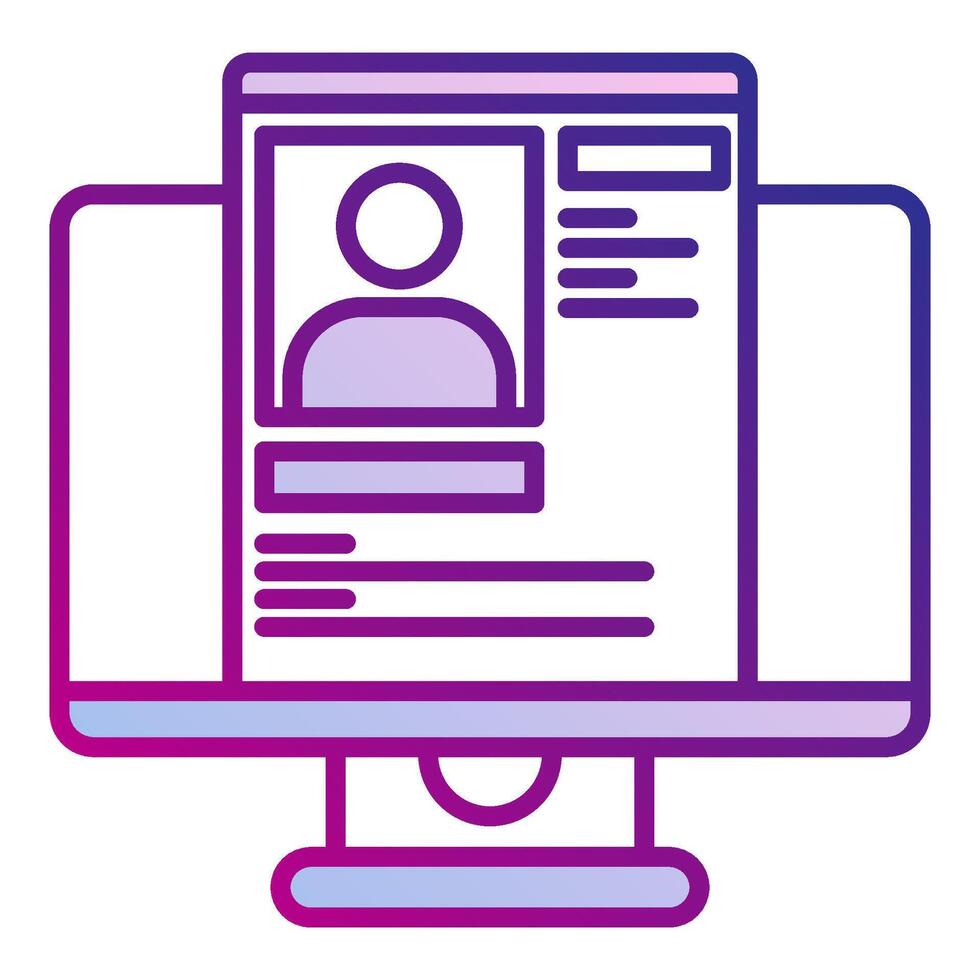 computer icon and database profile, judge and court tools icon vector