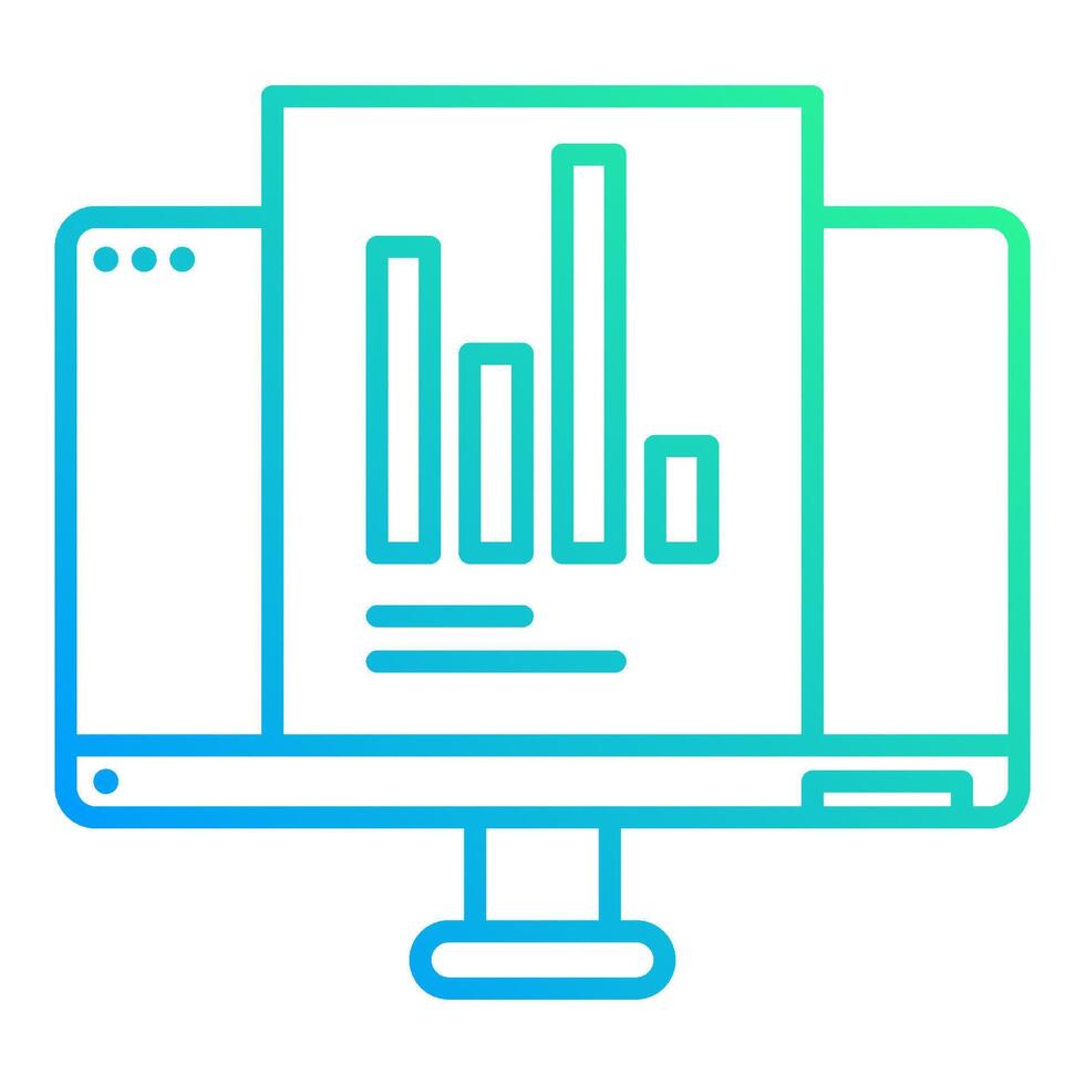 chart icon and computer screen, bookkeeping and business icon vector