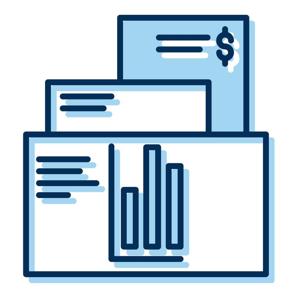 financial documents and data, bookkeeping and business icon vector