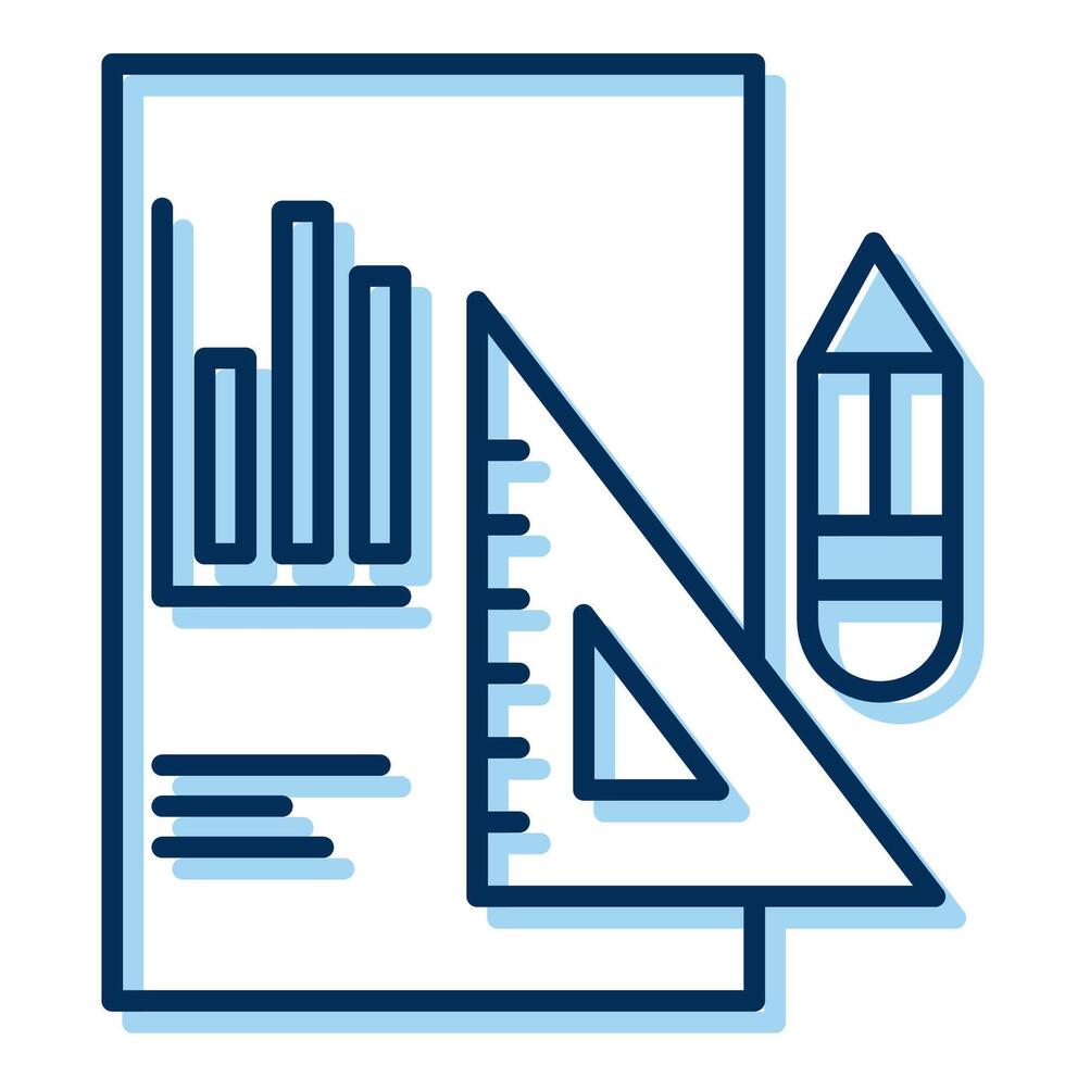 report icon and ruler, bookkeeping and business icon vector