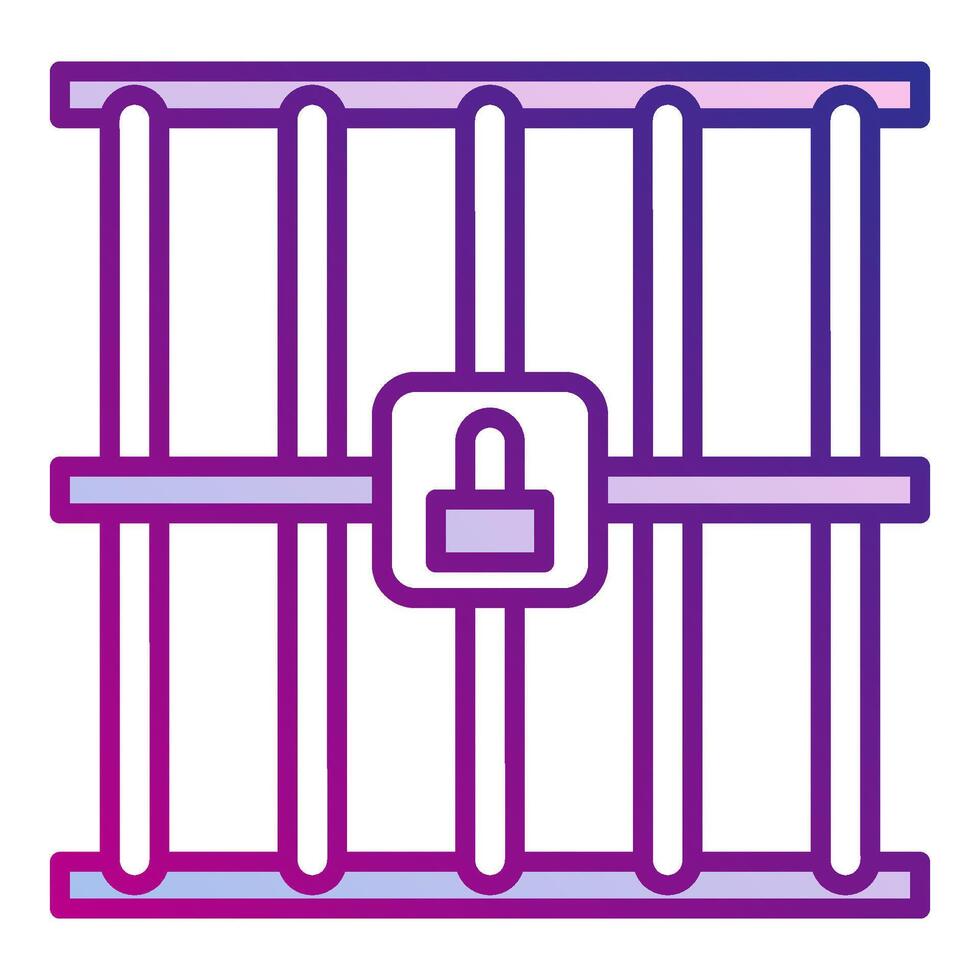 prison bars icon, judge and court tools icon vector