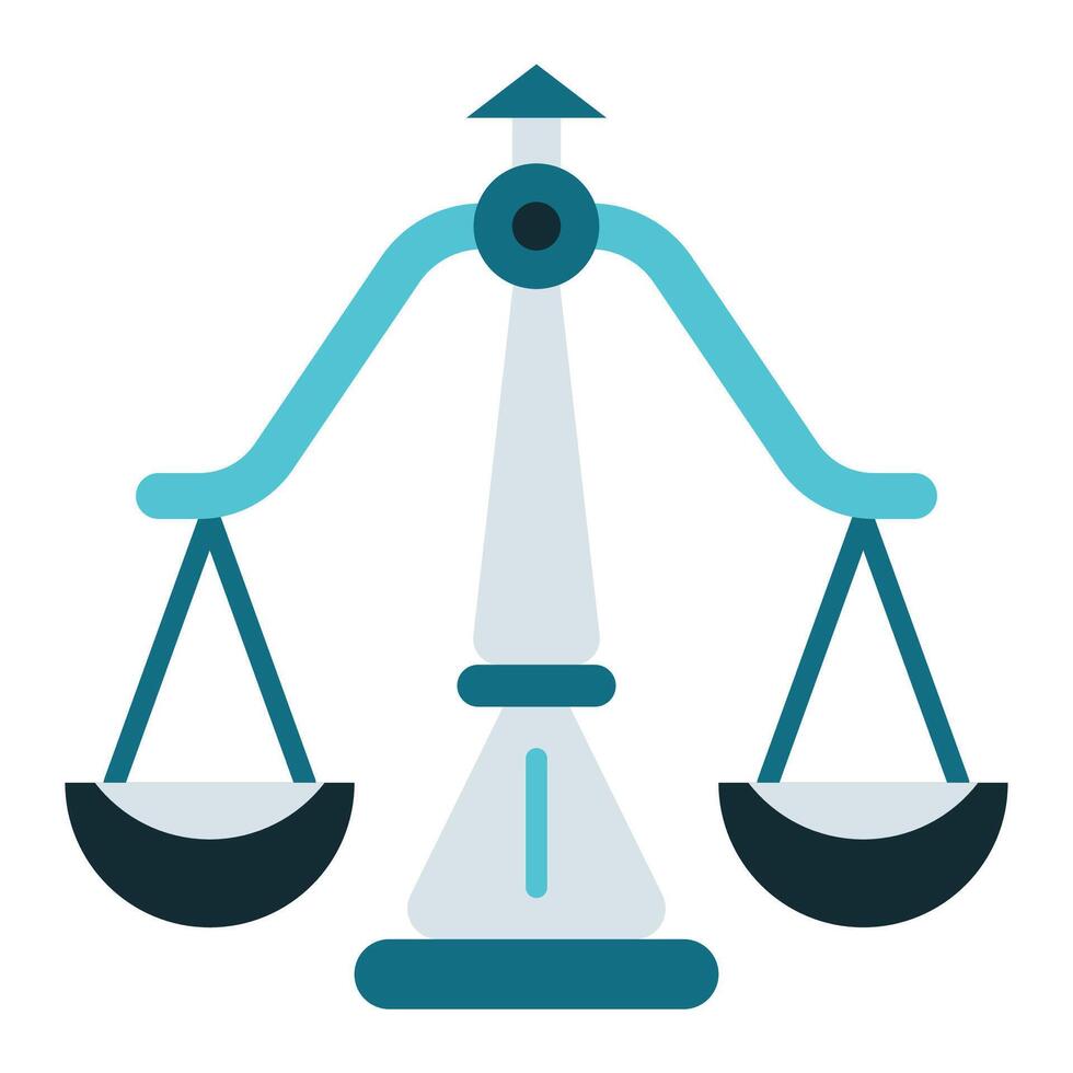 justice scale symbol icon, judge and court tools icon vector