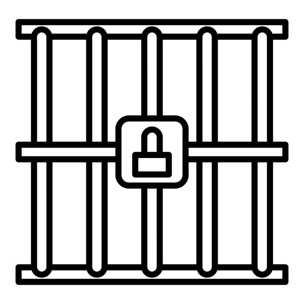 prison bars icon, judge and court tools icon vector