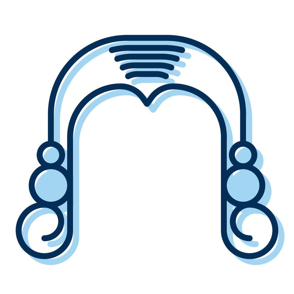 wig icon, judge and court tools icon vector