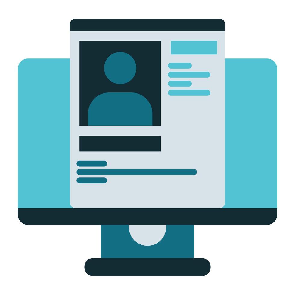 computer icon and database profile, judge and court tools icon vector