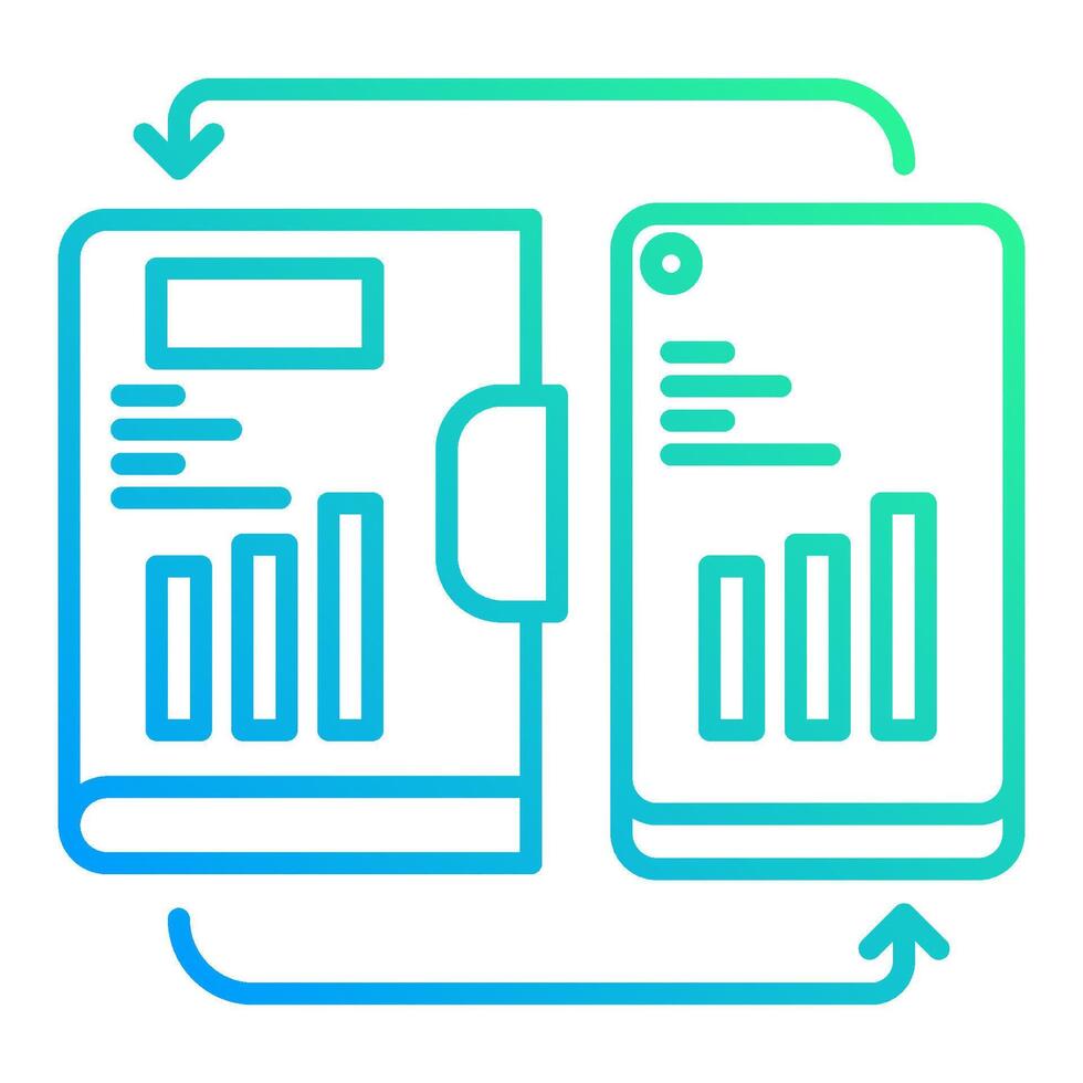 note synchronization icon on smartphone, bookkeeping and business icon vector