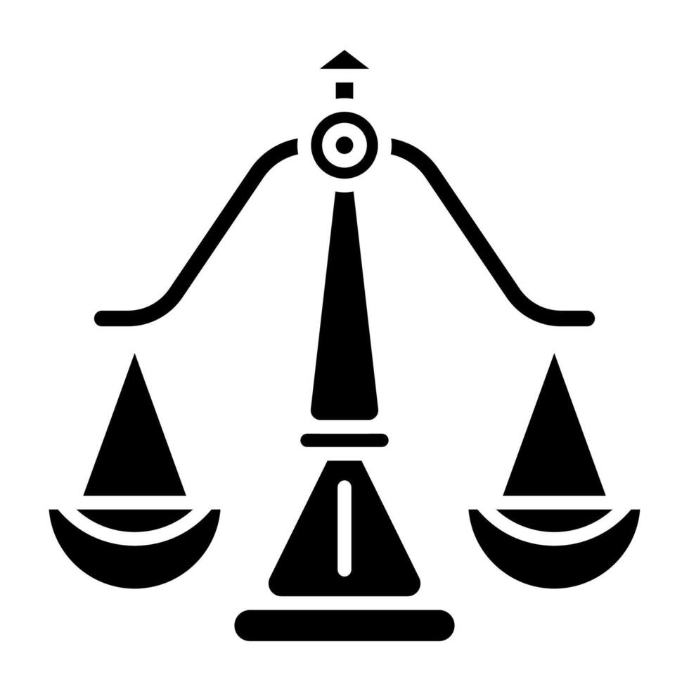 justice scale symbol icon, judge and court tools icon vector