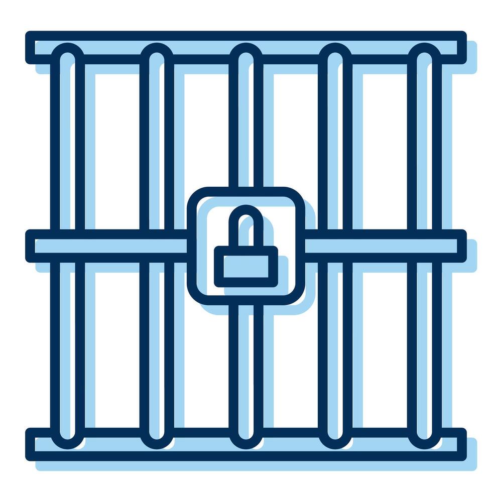 prison bars icon, judge and court tools icon vector
