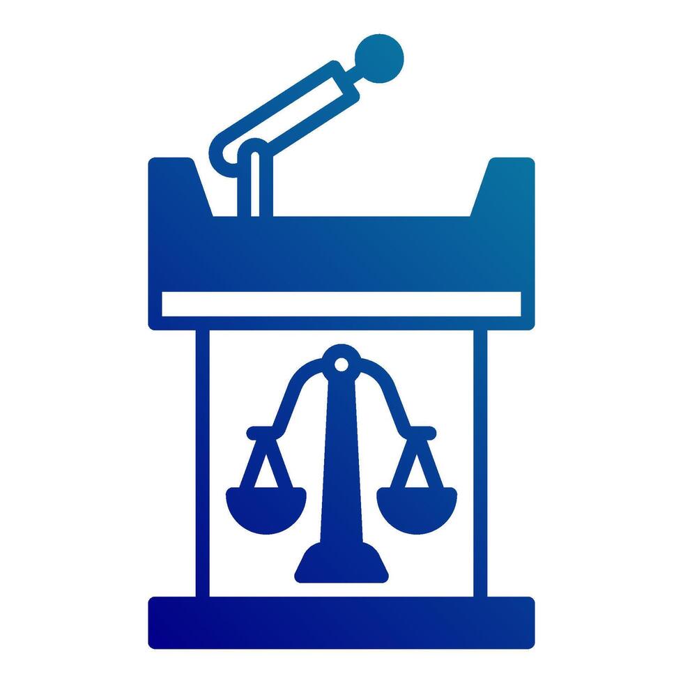 court witness table icon, judge and court tools icon vector
