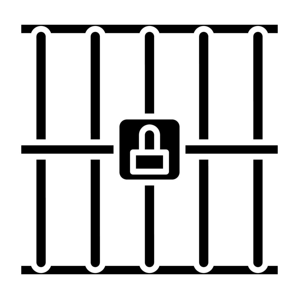 prison bars icon, judge and court tools icon vector