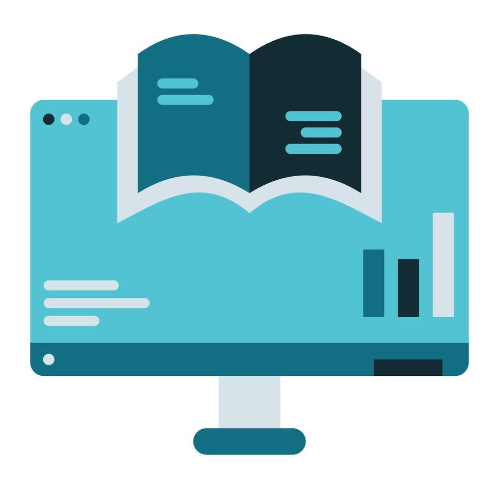 financial book and computer, bookkeeping and business icon vector