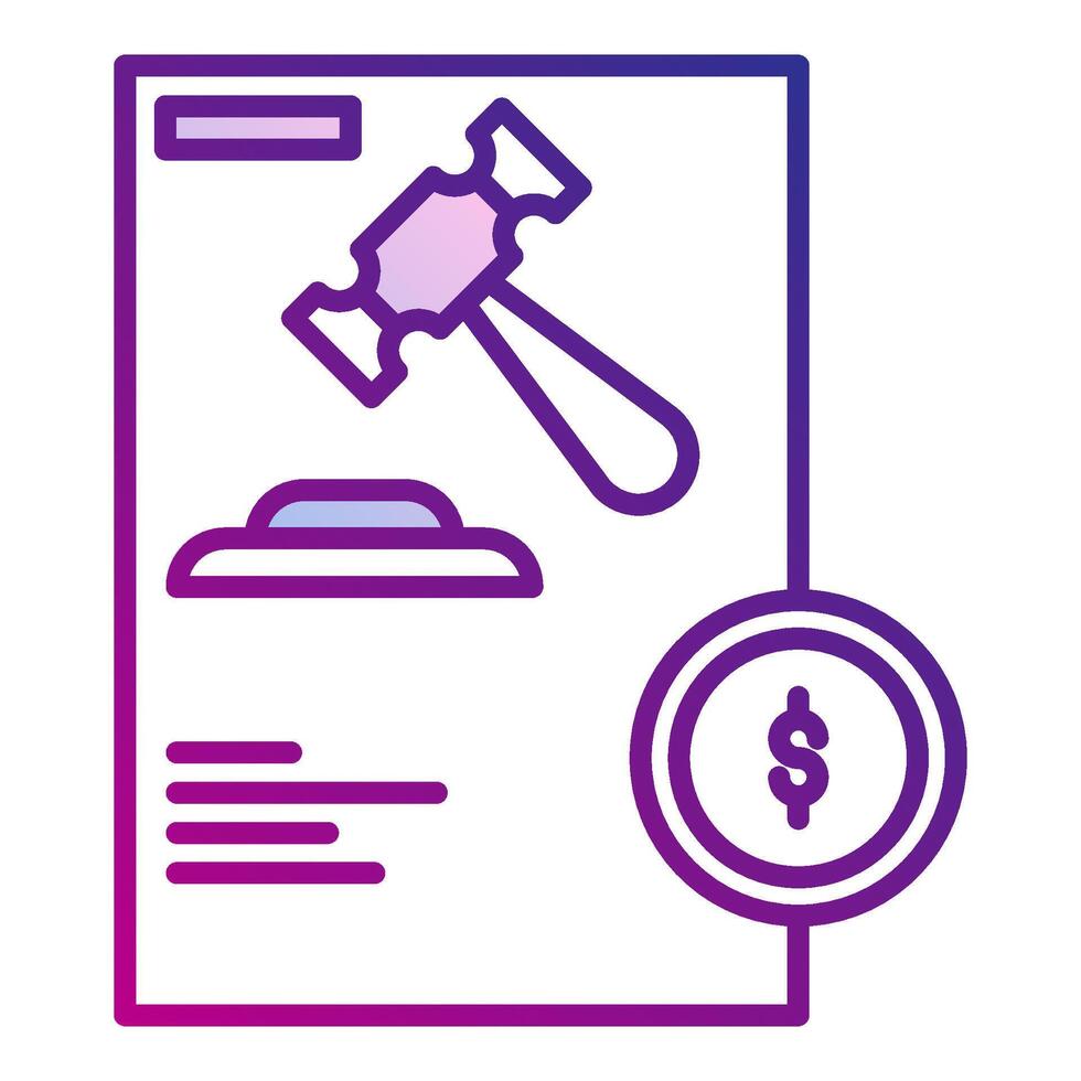 court fee icon, judge and court tools icon vector