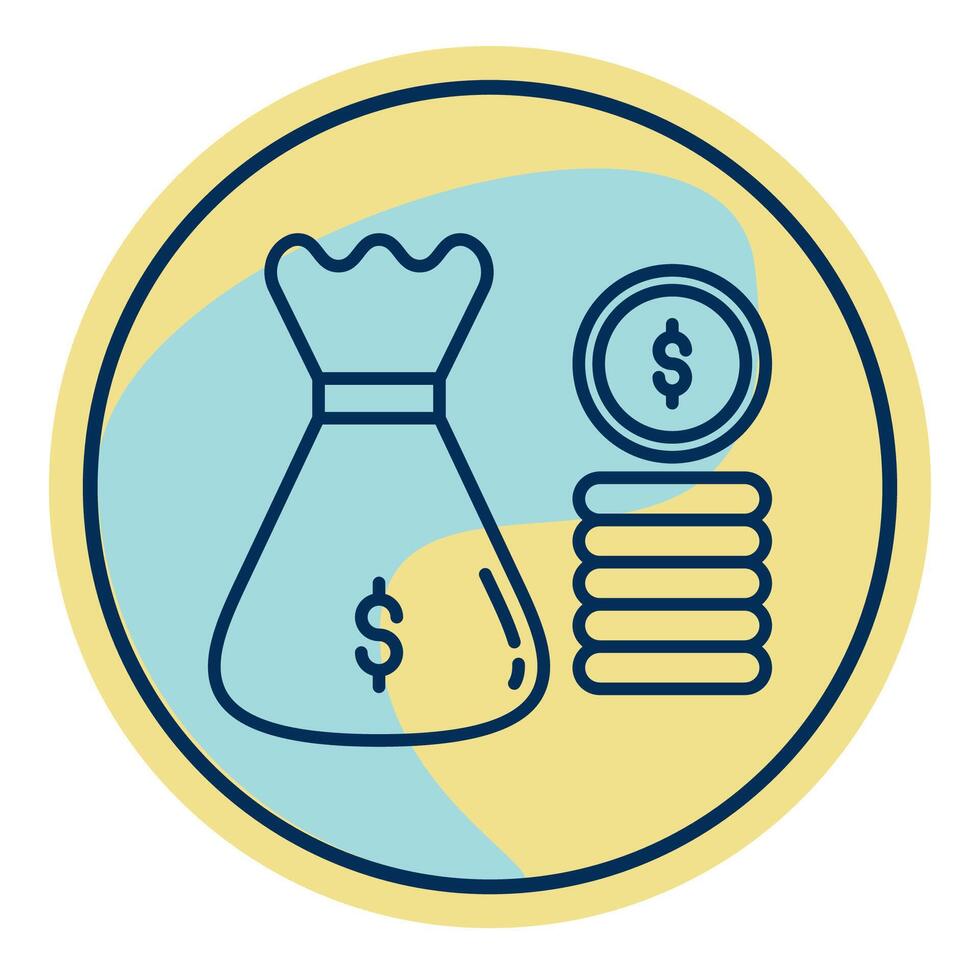 money and money sack, bookkeeping and business icon vector