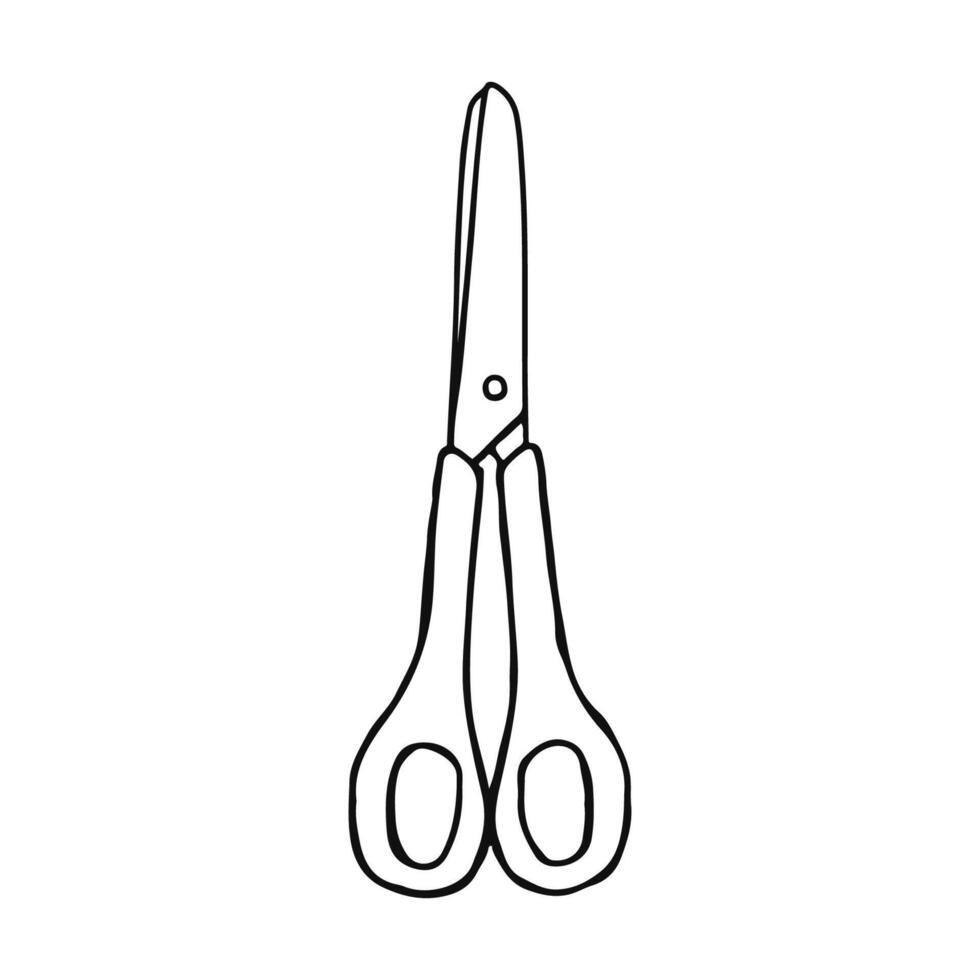 Hand-Drawn Illustration of Scissors With Rounded Tips on White Background vector