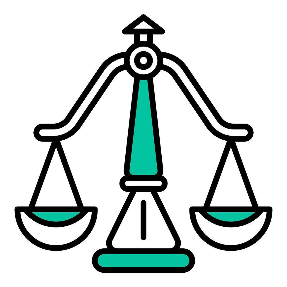 justice scale symbol icon, judge and court tools icon vector